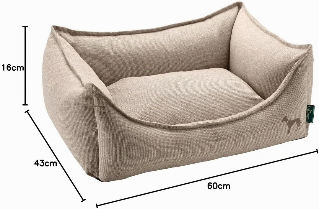 HUNTER Livingston Hundesofa, Hundebett, Strukturstoff, klassisch, S, beige, 60 x 40 x 20 cm beige 60