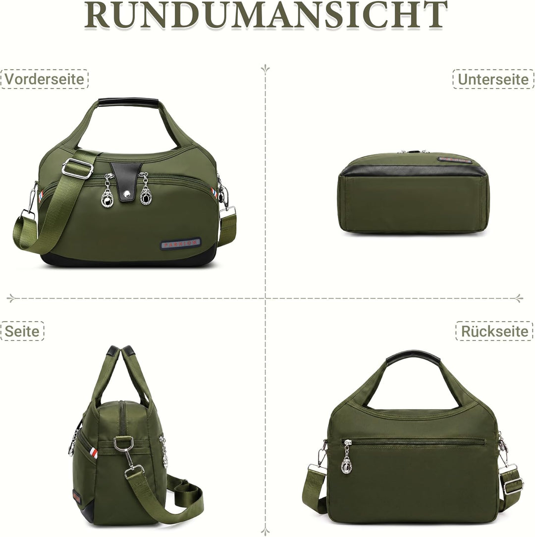 DIRRONA Damen Umhängetasche Multi Pocket Crossbody Bag Schultertaschen Leicht Handtasche Waterproof