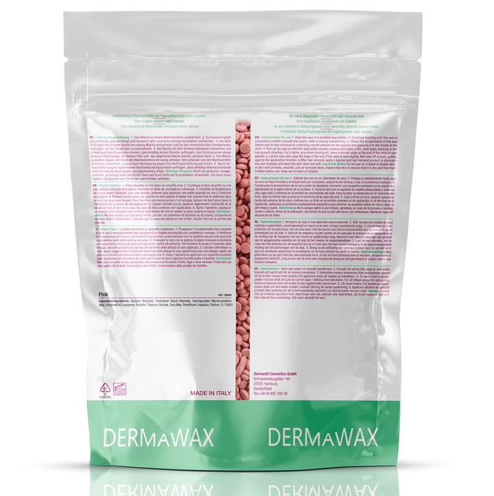 Dermawax 1 kg Pink Wachsperlen Heisswachs Waxing Perlen zur Haarentfernung Anwendung ohne Wachsstrei
