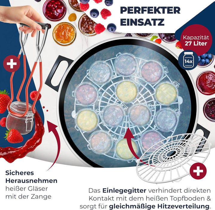 KESSER Einkochautomat 27 Liter, Edelstahl| 1800 Watt | Temperatur von 30-100°C | Dauerbetrieb | Absc