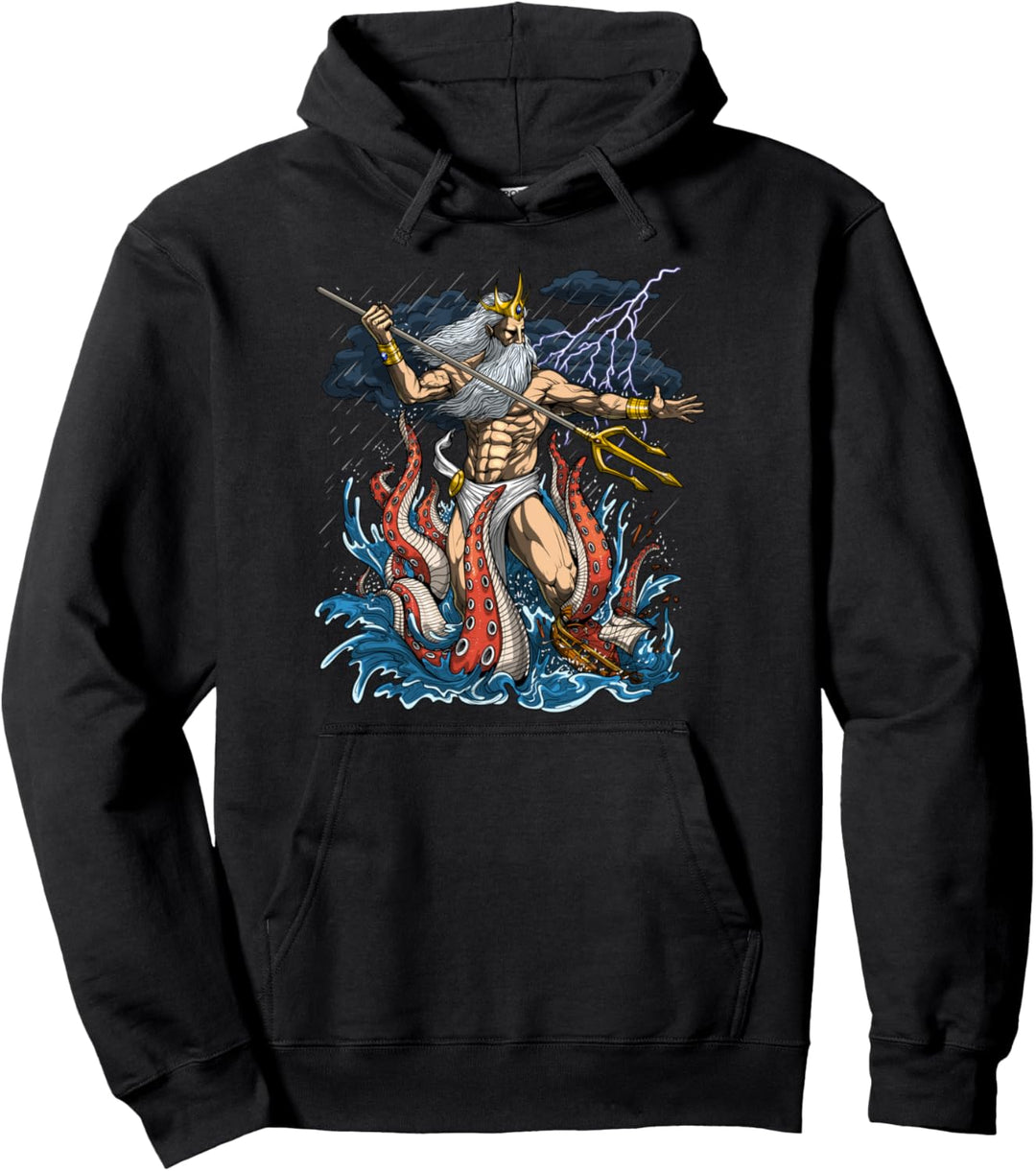 Griechischer Gott Poseidon Dreizack Mythologie Götter Pullover Hoodie