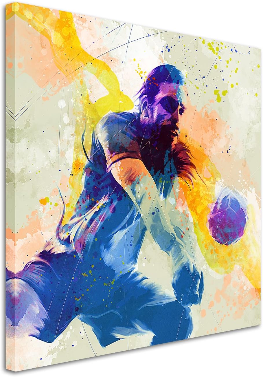 Volleyball II 60x60cm Wandbild SPORTBILD Aquarell Art tolle Farben von Paul Sinus