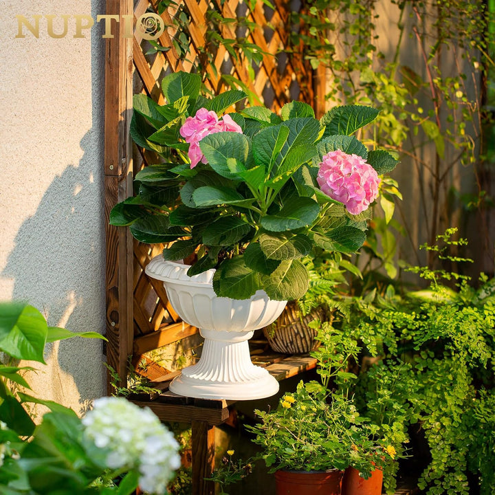 NUPTIO 2 Stück Pflanzen Blumenspindel, Dekorative Urne aus Kunststoff mit Einer Höhe von 26cm, Hoher
