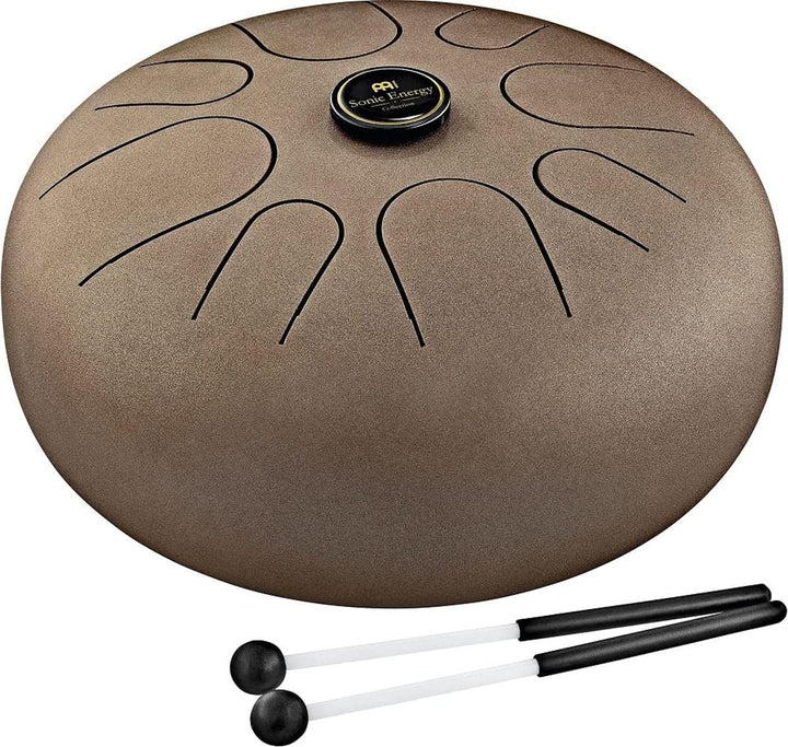 Sonic Energy 12" Edelstahl Zungentrommel – G Dur – Vintage Braun – Für Meditation, Yoga, Percussion