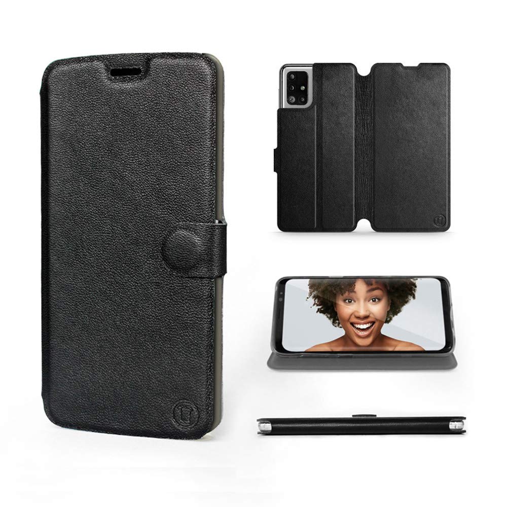 Mobiwear | Echt Lederhülle | Kompatibel mit Samsung Galaxy M51, Made in EU handyhülle, Slim Leather