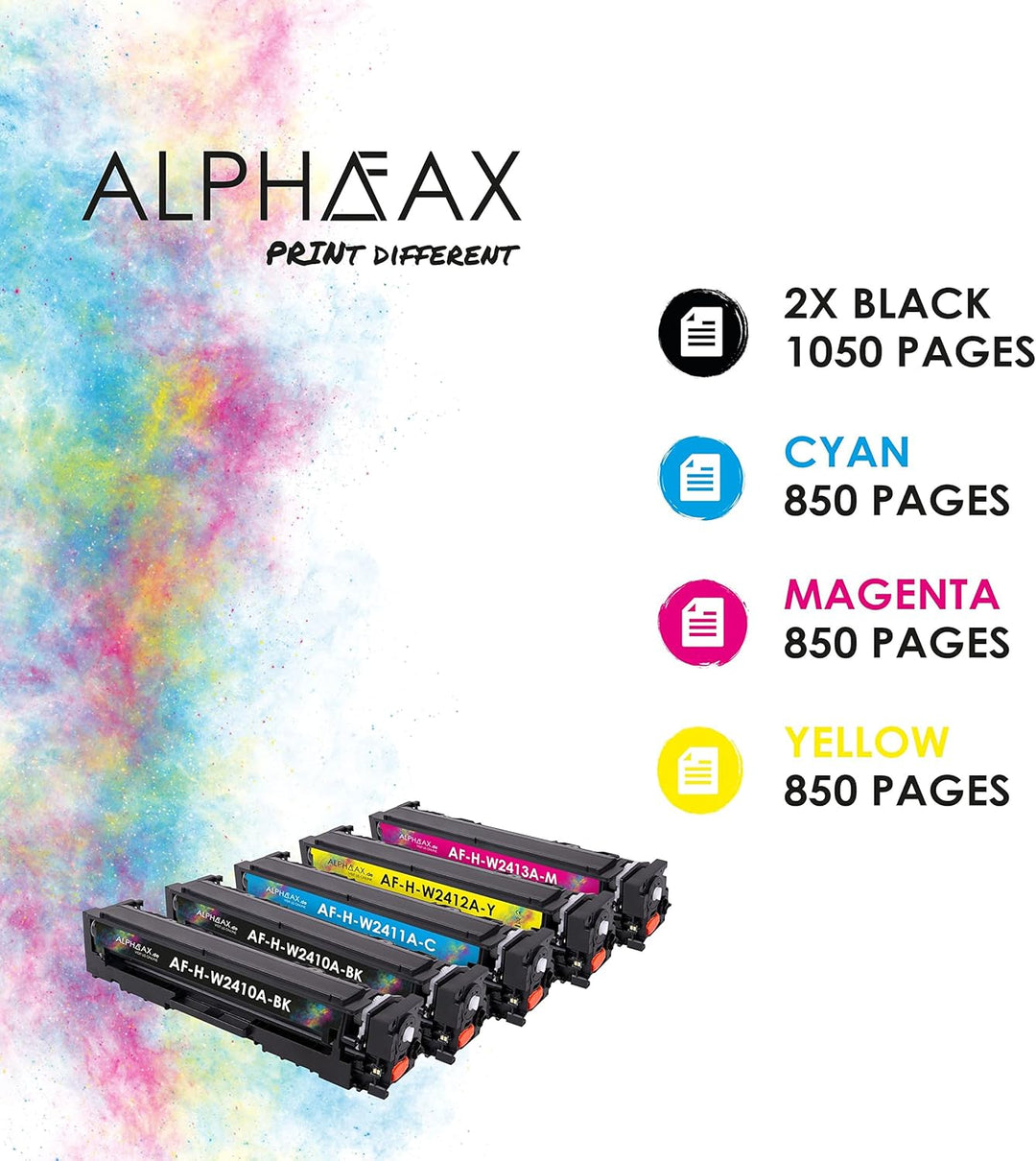 5 Toner kompatibel mit HP W2410A W2411A W2412A W2413A 216A für Color Laserjet Pro M183fw [MIT CHIP]