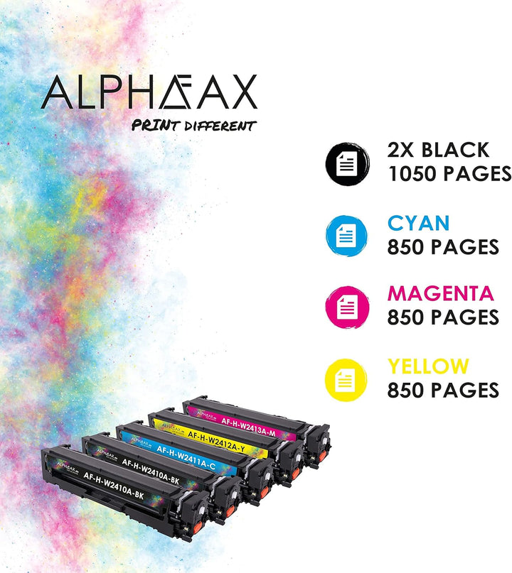 5 Toner kompatibel mit HP W2410A W2411A W2412A W2413A 216A für Color Laserjet Pro M183fw [MIT CHIP]