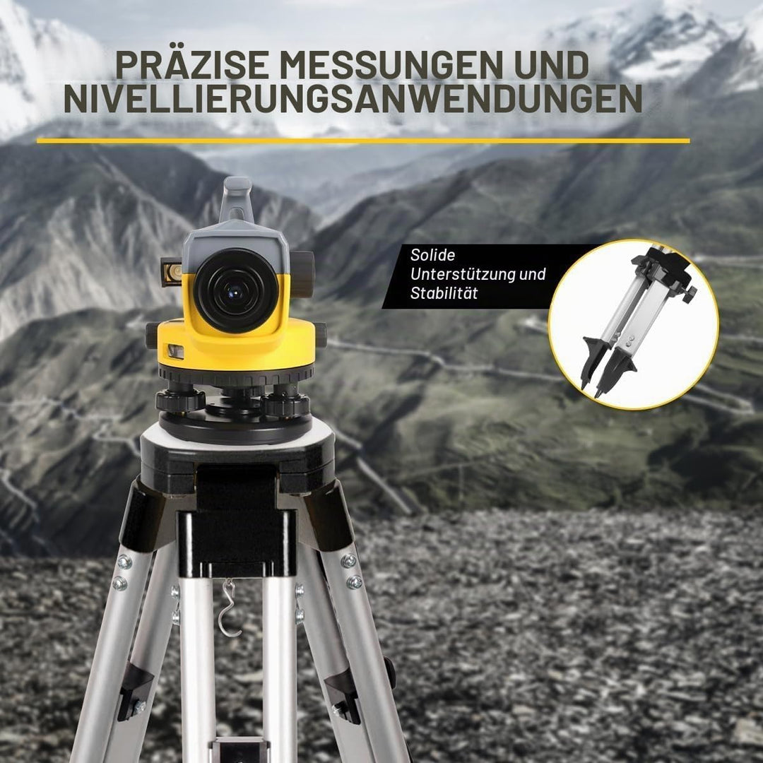 3M Teleskop-Nivellierlatte &amp; Vermessungsstativ-Set, Hochleistungs-Vermessungsset (3 Meter Reichweite