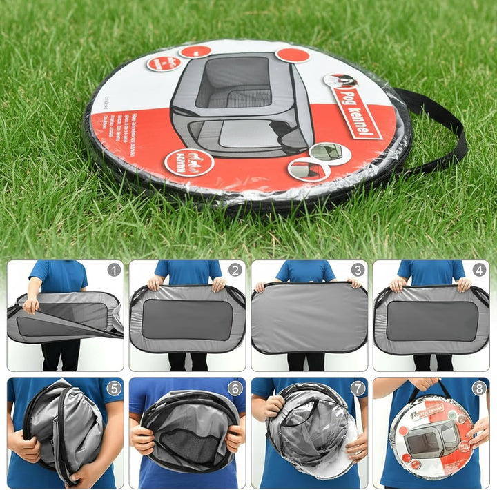 94*53*53 cm Hundetransportbox Faltbar, Doppeltüren Pop-Up-Transportbox Hund Katze, Oxford Stoff Hund