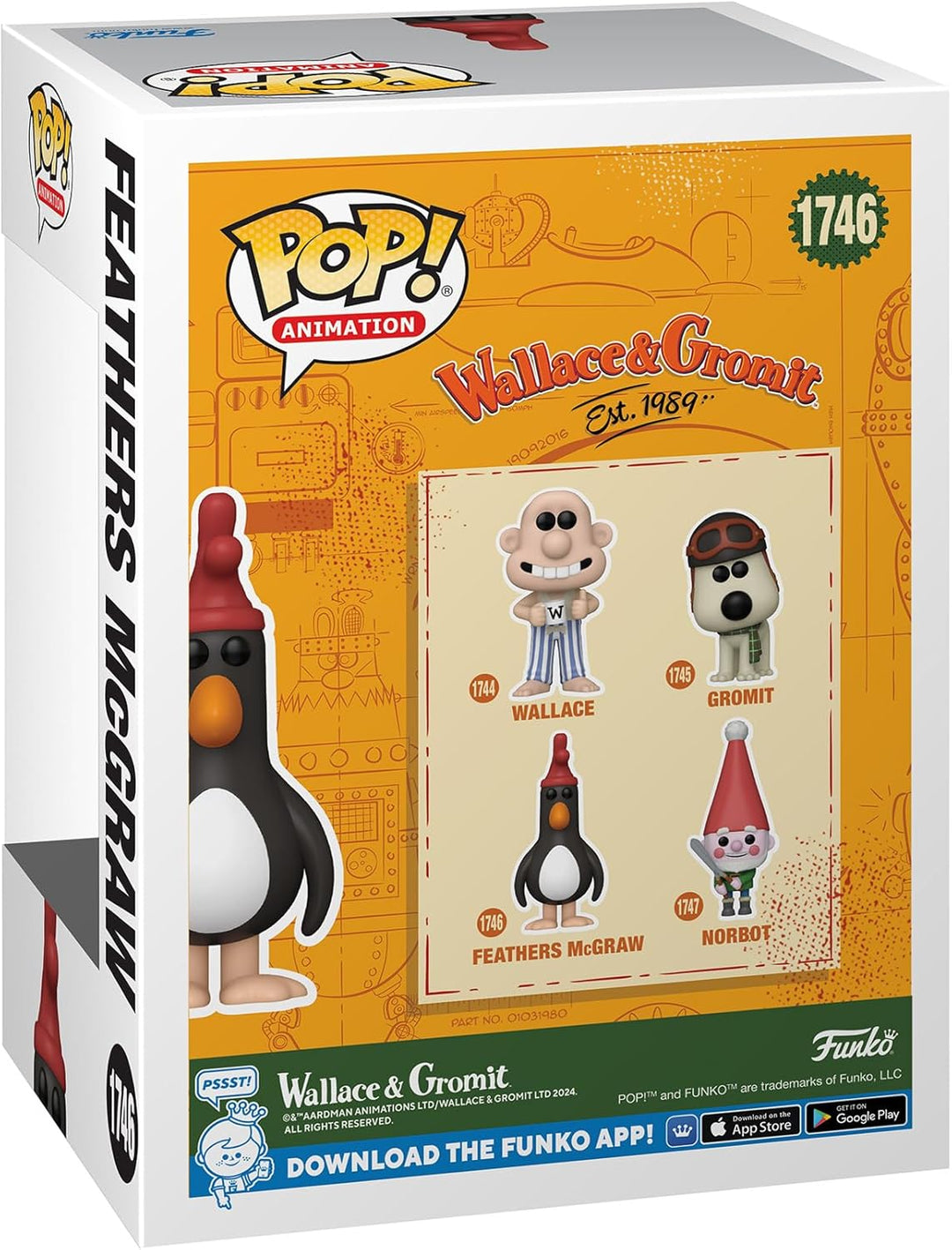 Funko POP! Movies: Wallace & Gromit - Feathers McGraw - Vinyl-Sammelfigur - Geschenkidee - Offiziell