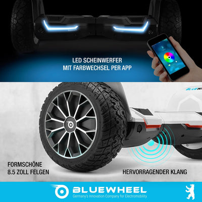 8.5" Premium Offroad SUV Hoverboard - Deutsche Qualitätsmarke - Bluewheel HX510 inkl. Kinder Sicherh