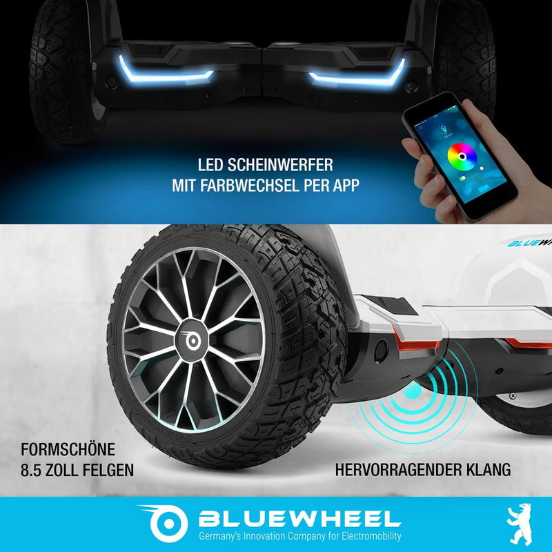 8.5" Premium Offroad SUV Hoverboard - Deutsche Qualitätsmarke - Bluewheel HX510 inkl. Kinder Sicherh