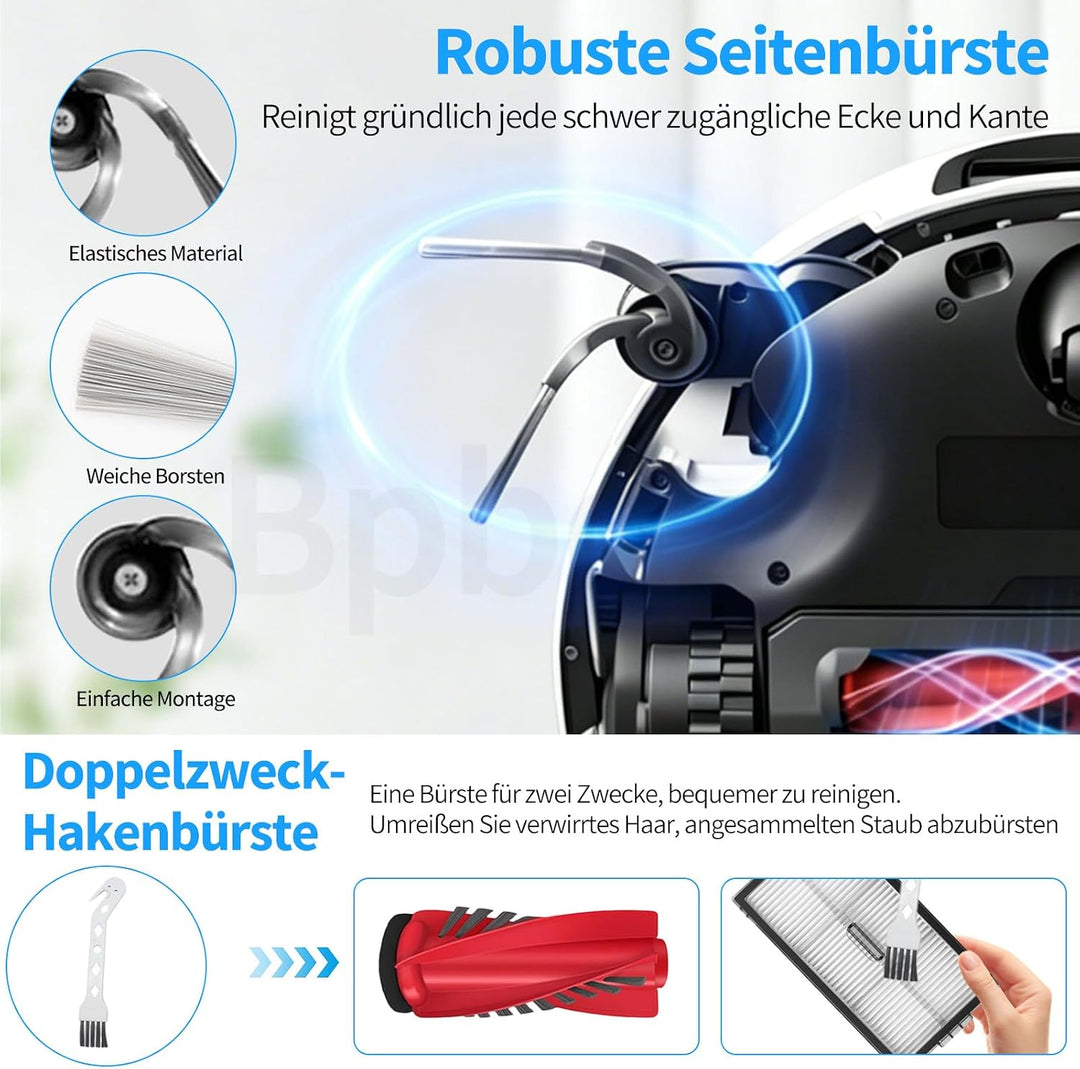 32 Stück Zubehör für Roborock Saros 20 Sonic Saugroboter | 4 Hauptbürste, 4 Wischpads, 4 Filter, 6 S