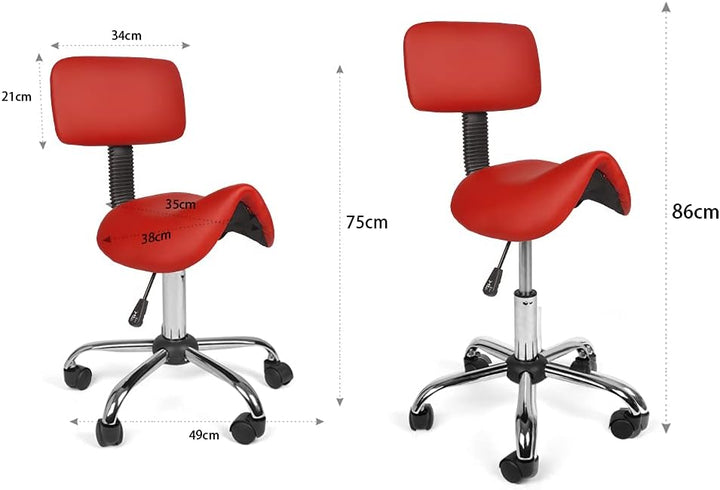 Mingone Bürohocker mit Rollen Sattelhocker mit Rückenlehne Drehhocker Arbeitsstuhl Ergonomisch Satte