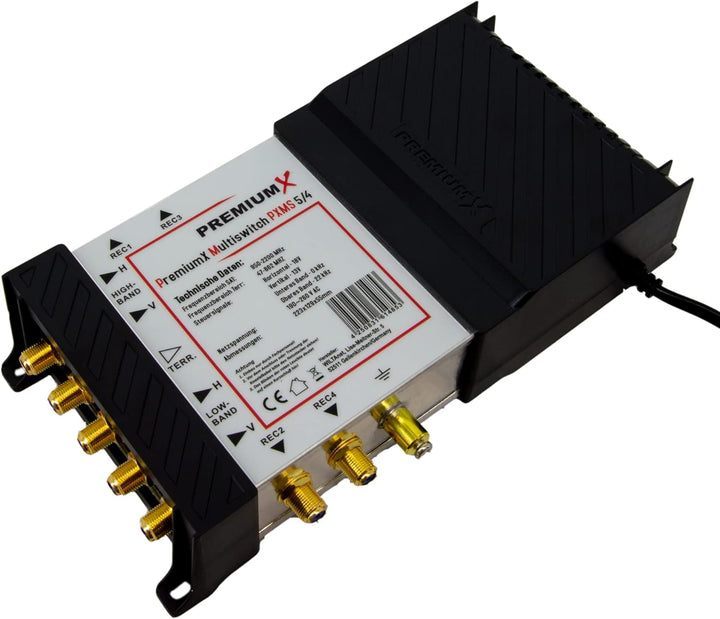 Premium X PXMS 5/4 Multischalter mit Netzteil Multiswitch 1 SAT für 4 Teilnehmer Satverteiler Digita