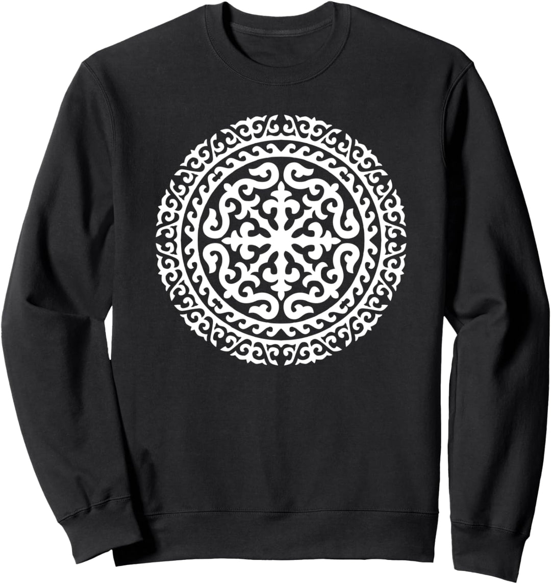 Qazaq Kasachische traditionelle Elemente Muster Sweatshirt