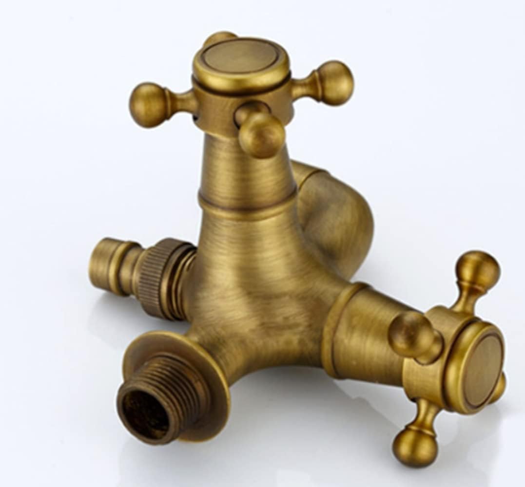 Vintage Wasserhahn,Antik Messing 1/2 Zoll Wandmontage normal Wasserhahn für Badezimmer Küche Toilett