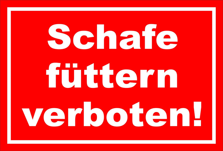 Melis Folienwerkstatt Schild - Schafe füttern - 60x40cm | Bohrlöcher | 3mm Aluverbund – S00039-041-D