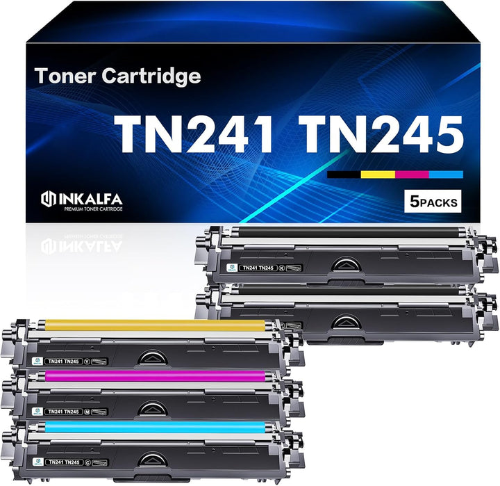 5er-Pack TN241 TN245 Kompatibel für Brother MFC 9332CDW DCP 9022CDW 9142 CDN HL-3142CW MFC-9332CDW D