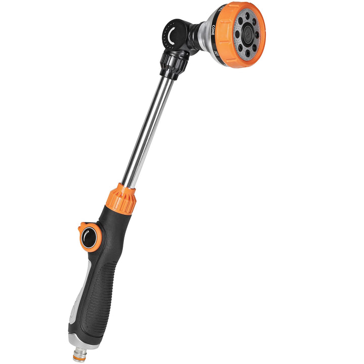 Unistyle Giessstab, Robuste Gartenbrause, 8 Strahlarten Giesstab mit Daumensteuerung, Handbrause zur