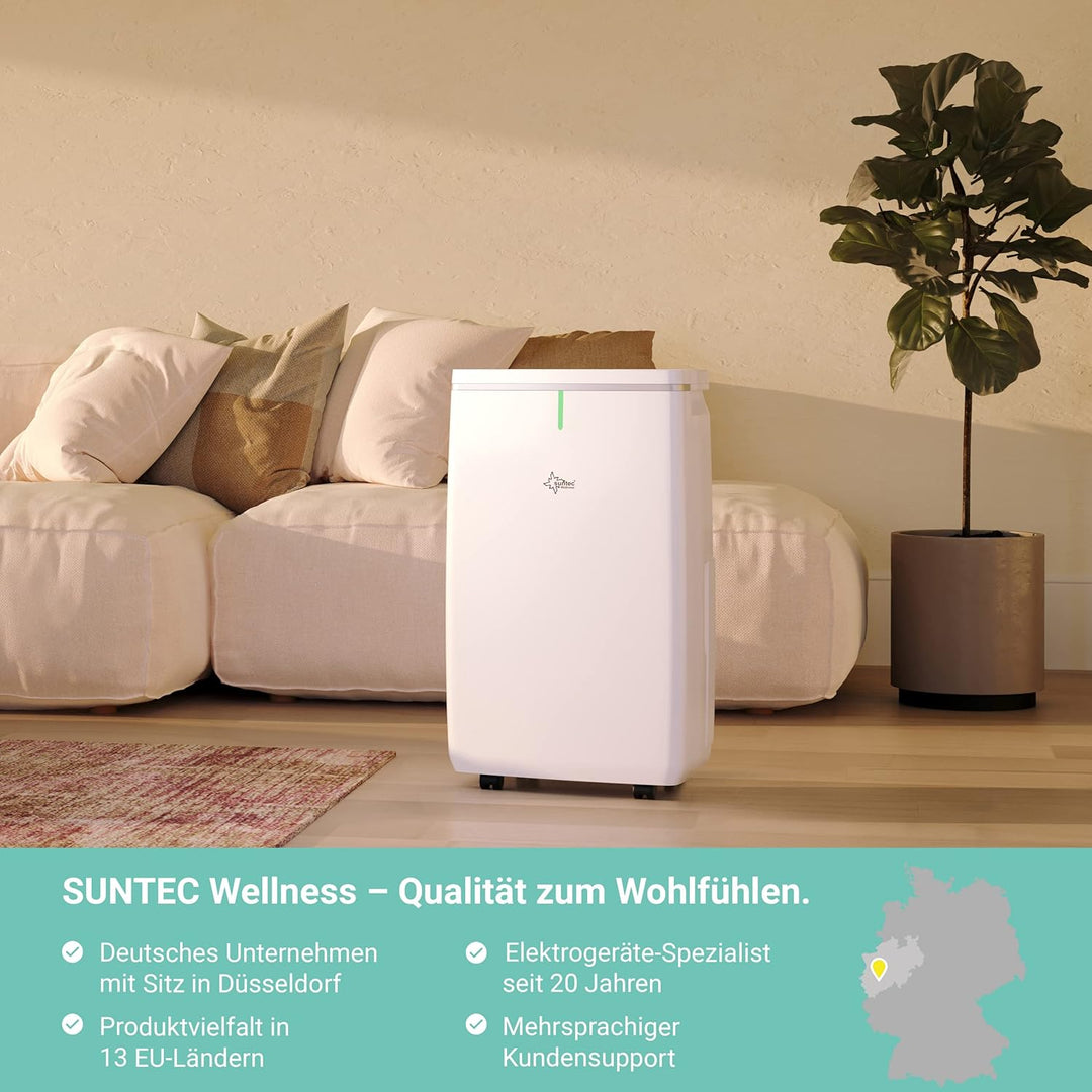 SUNTEC DryFix 20 Lumio Luftentfeuchter – Für Räume bis 63 m2 bzw. 150 m3 – Raumentfeuchter mit 20 l/