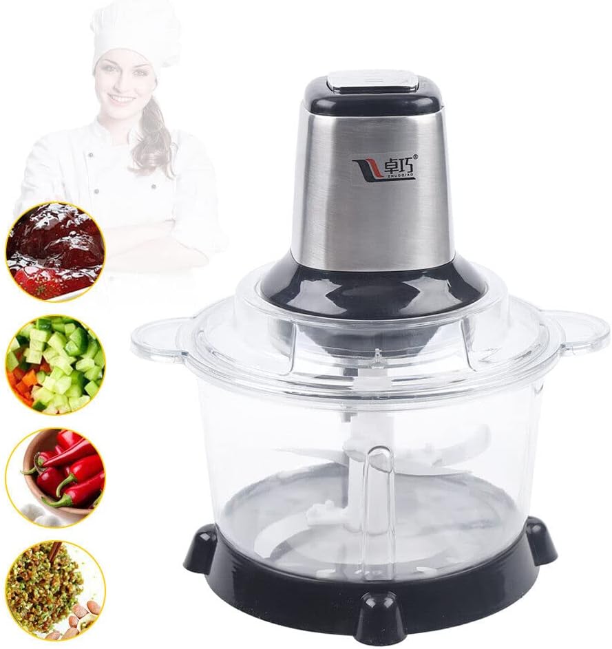 5 Liter Edelstahl Elektrisch Zerkleinerer Mixer, 300W Food Chopper mit 3-Edelstahlklingen, Kitchen M