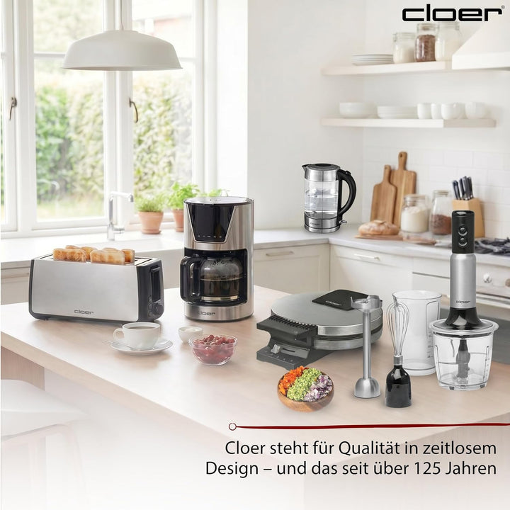 Cloer SB3010 Stabmixer 4-in-1 Pürierstab Zerkleinerer Schneebesen