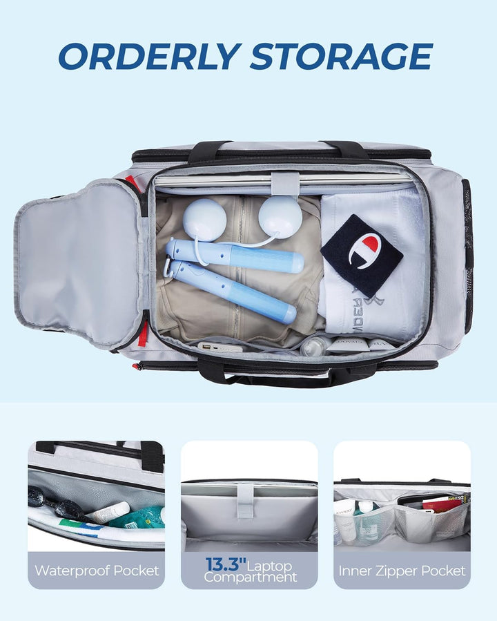 BAGSMART Sporttasche Damen und Herren, Sporttasche mit Schuhfach und Nassfach wasserdichte Gym Bag R