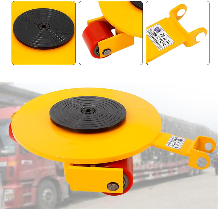 2T Machinery Mover, Boden Stehend Transportfahrwerk Lenkbar 3-Rad Maschinentransporter Industrie-Mas