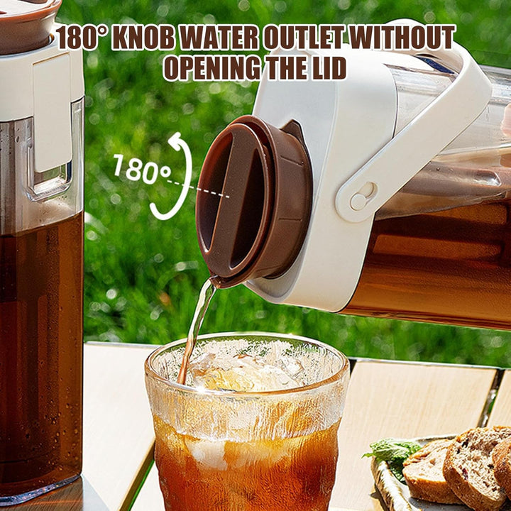 Cold Coffee Brewer,1 Liter Cold Brew Tea Maker Coffee Pot - Platzsparendes Glas mit Griff, grosse Ka
