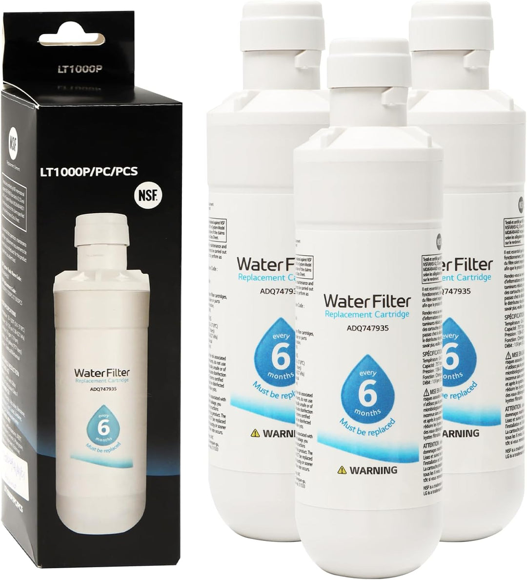 Refrigerator Water Filter for LG LT1000P, Universal Fridge Water Filter Replacement, Water Filter Od
