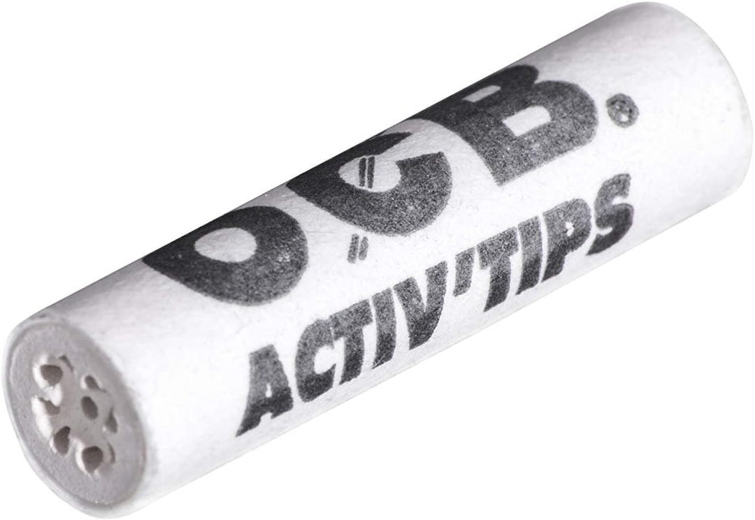 OCB ActivTips Slim 7 mm-Aktivkohlefilter mit Keramikkappen-5 x 50 Stück, Silber, smal Single, Single
