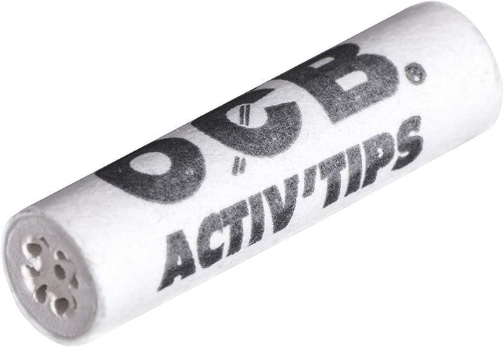 OCB ActivTips Slim 7 mm-Aktivkohlefilter mit Keramikkappen-5 x 50 Stück, Silber, smal Single, Single