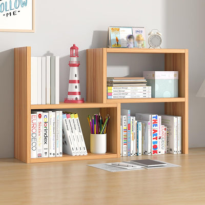 Desktop-Akten-Organizer, Schreibtisch, Bücherregal, Büro, Bücherregal, verstellbar, aus Holz, Bücher