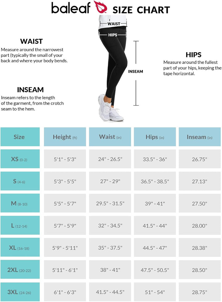 BALEAF Thermo Leggings Damen Winter Leggings high Waist Sportleggings mit Taschen Leggings yogahose