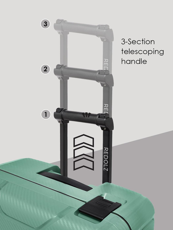 REDOLZ Hartschalen Kabinen-Koffer ohne Reissverschluss | 3-Punkt-Verschluss-System | Kleiner Trolley