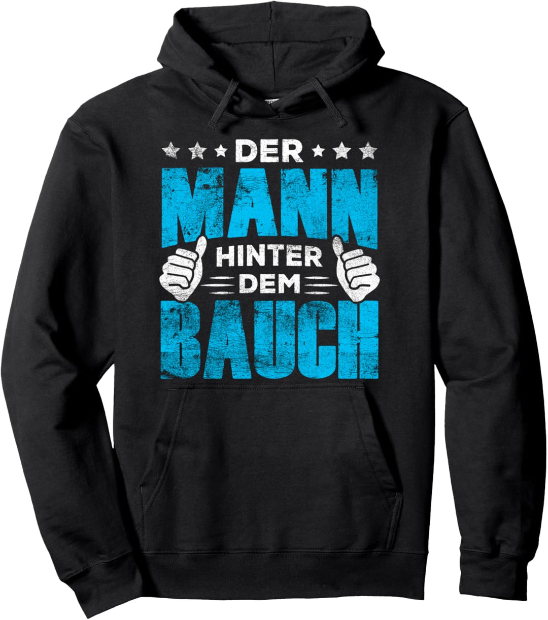 Mann Papa Vater Ehemann Bauch Schwangerschaft Ankündigung Pullover Hoodie