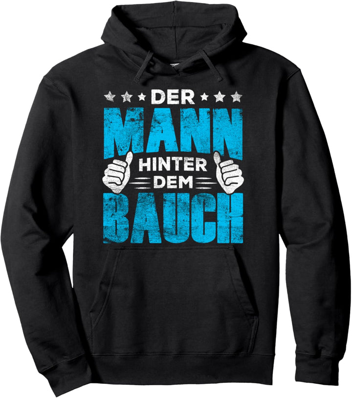 Mann Papa Vater Ehemann Bauch Schwangerschaft Ankündigung Pullover Hoodie