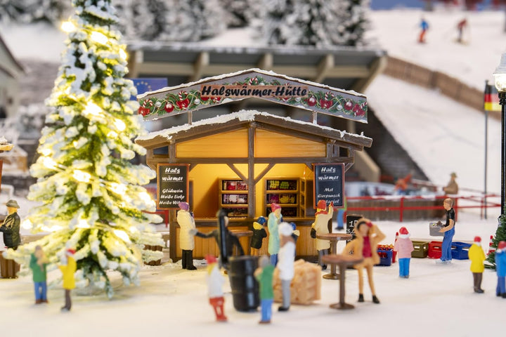 FALLER 134006 H0 2 Weihnachtsmarktbuden mit beleuchtetem Weihnachtsbaum Spurweite H0