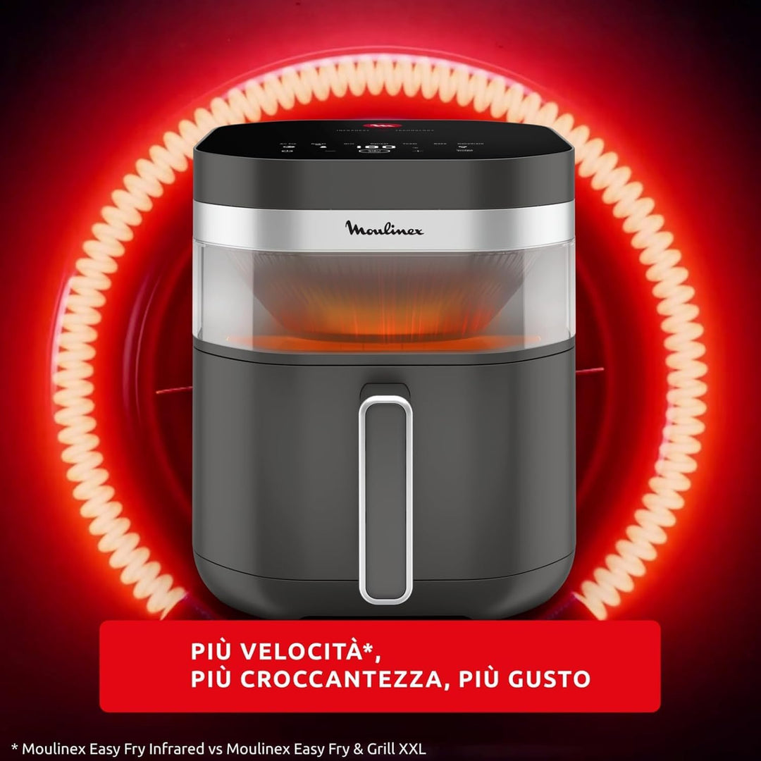 Moulinex Easy Fry Infrared 7L, Air Fryer, exklusive Infrarot-Technologie, schneller, gleichmässiger,