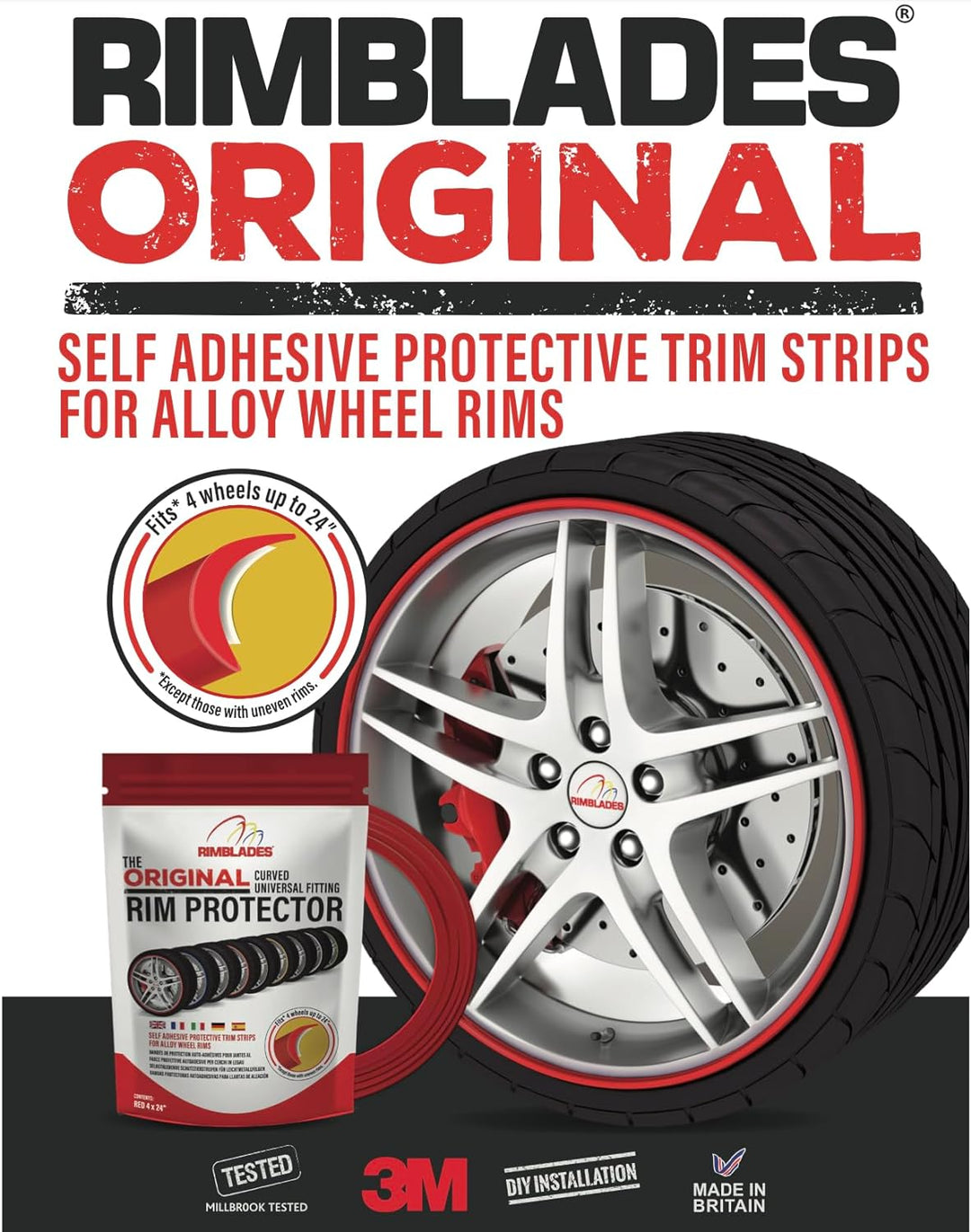 Rimblades FELGENSCHUTZ & STYLING schwarz NEUESTE AUSFÜHRUNG 2016 Alu Felgen Schutzring Felgenringe F