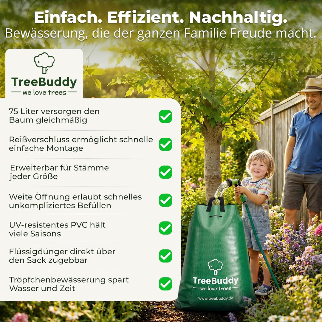 5xTreeBuddy Baumbewässerungssack 75L Bewässerungssack Bäume, Baumbeutel Langzeitbewässerung, Wassers