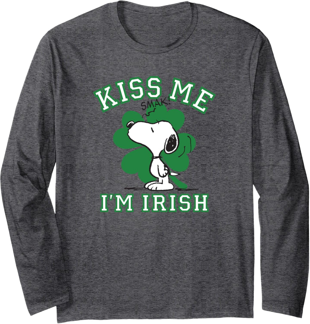 Peanuts St Patrick's Day Snoopy Küss mich Langarmshirt