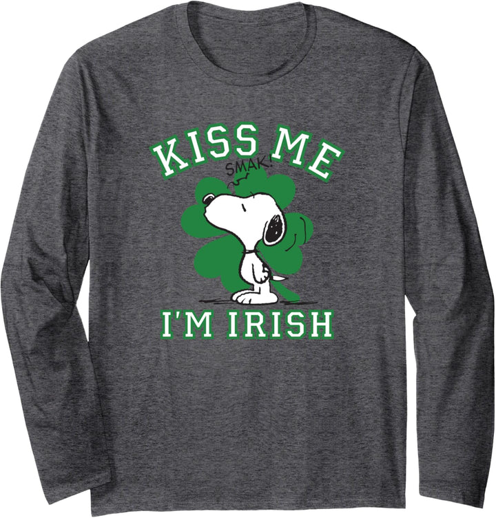 Peanuts St Patrick's Day Snoopy Küss mich Langarmshirt