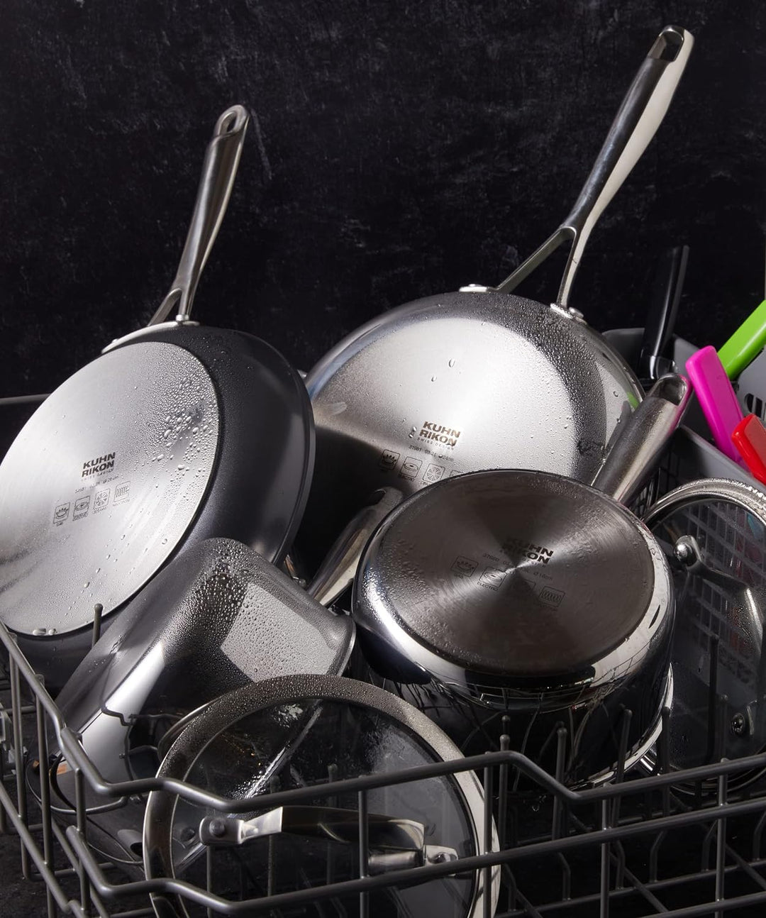 KUHN RIKON Easy Pro Bratpfanne beschichtet, Aluminium, Induktion, 24 cm, Schwarz 24cm, 24cm