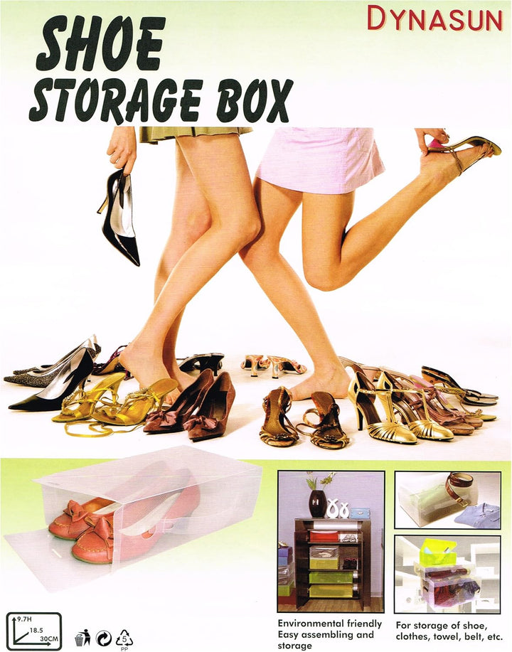 DynaSun 30x PP368TG Schuhbox Schuhkasten Lagerkasten Box Schuhschachtel für Aufbewahrung Schuhe Falt
