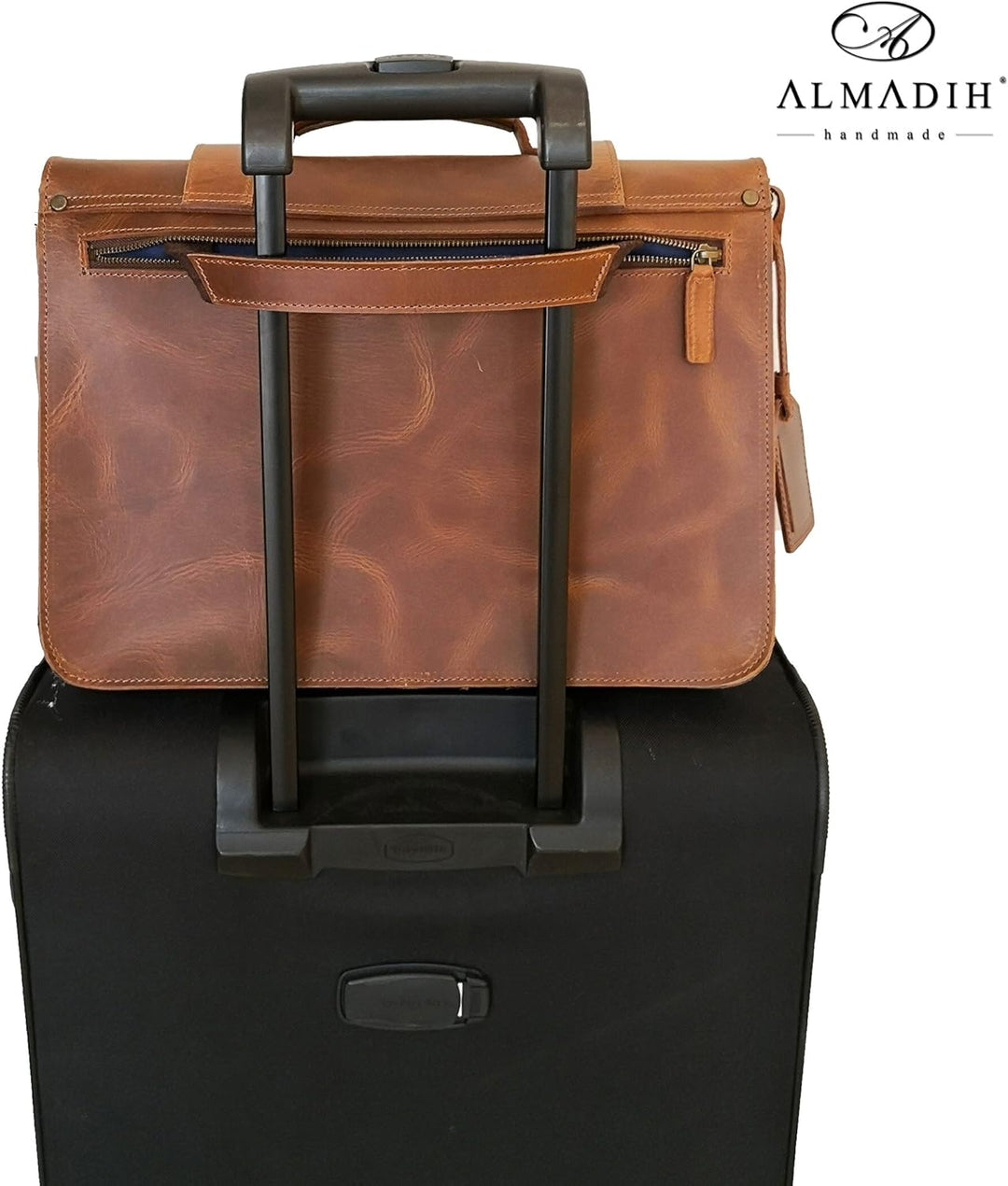 ALMADIH Leder Messenger *TOM* handgefertigt robustes Premium Rindsleder braun Vintage Sattlerqualitä