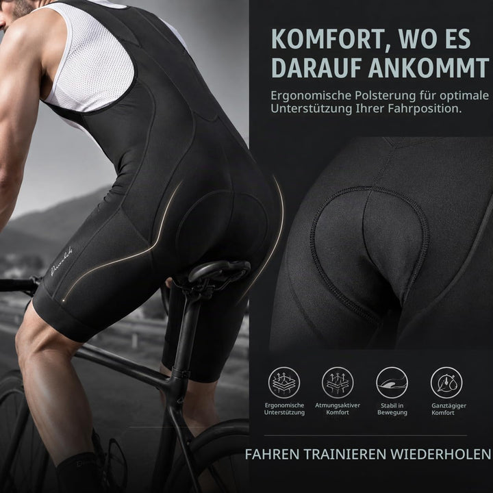 Przewalski Radlerhose Herren Gepolstert, Atmungsaktive Fahrradhose Herren für Strasse und Bergfahrte