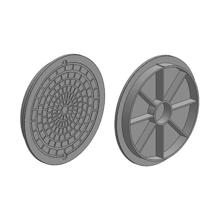 Kanaldeckel für Wellrohr Ø DN350 Schachtabdeckung Schachtdeckel Kontrollschacht Schwarz für Wellrohr