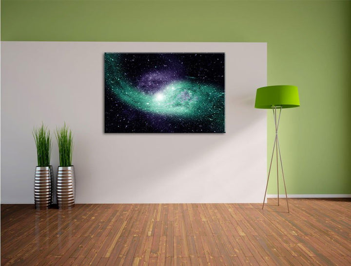 Pixxprint Ferne Galaxie im Sternenstaub, Format: 100x70 auf Leinwand, 100x70
